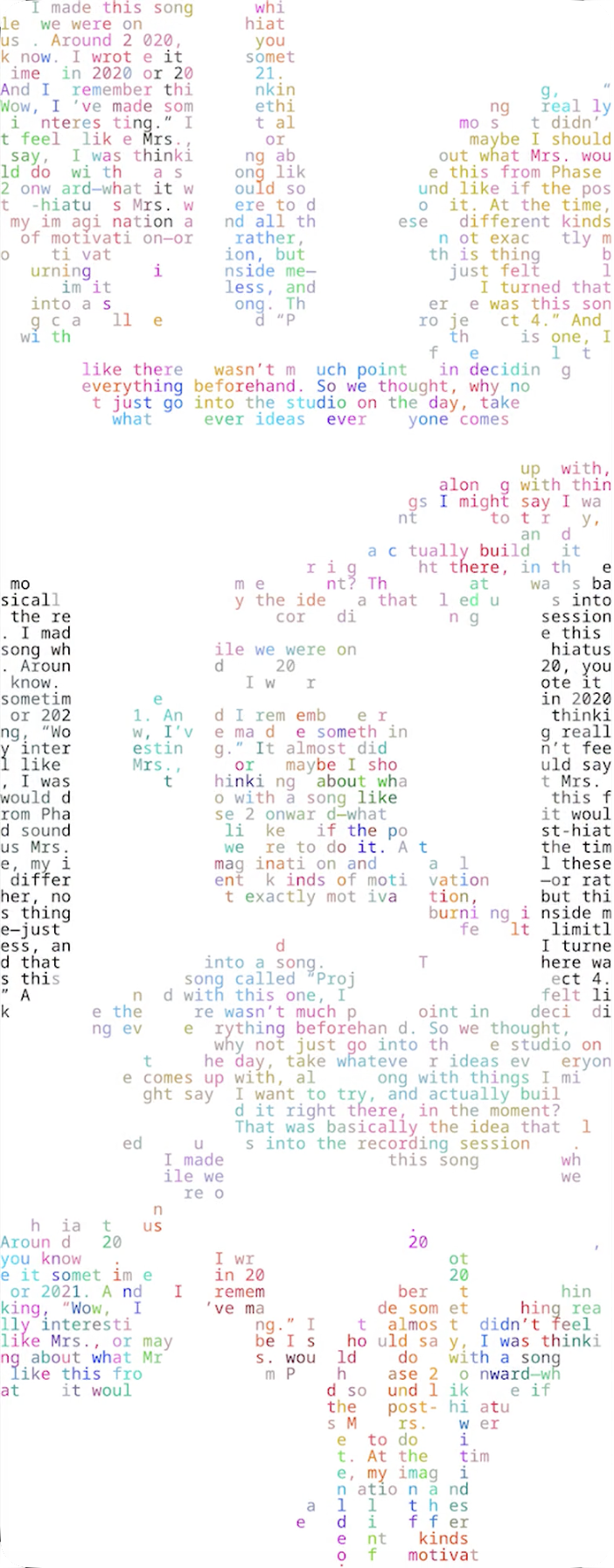Project4のギミックで表示される英語メッセージ